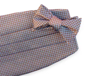 Houndstooth: Cummerbund Set - Brown/Blue