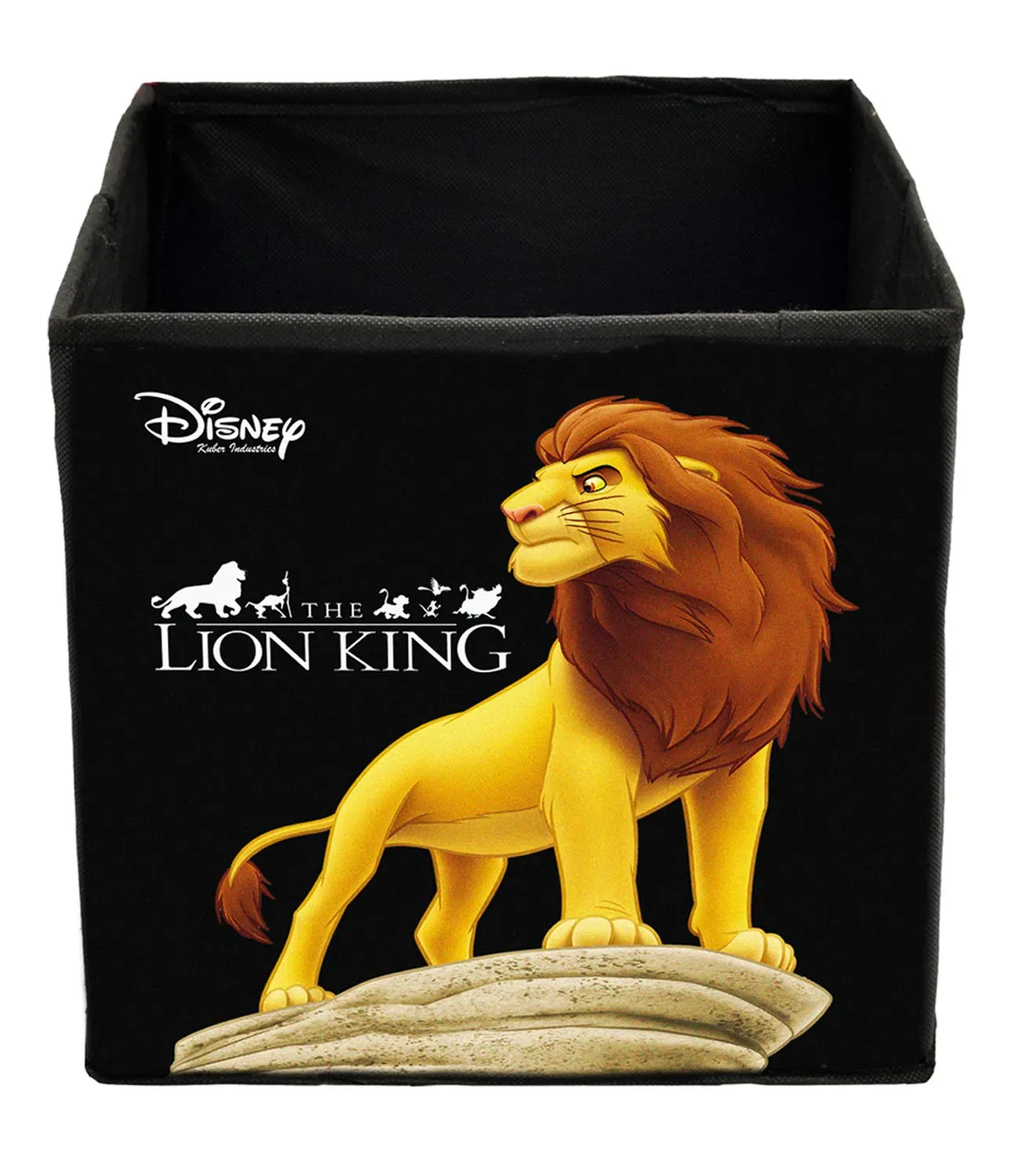 Kuber Industries Disney Lion King Print Non Woven Fabric 2 Pieces Foldable Large Size Storage Cube Toy,Books,Shoes Storage Box with Handle (Black)