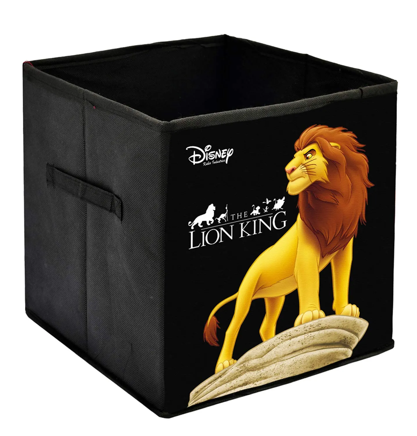 Kuber Industries Disney Lion King Print Non Woven Fabric 2 Pieces Foldable Large Size Storage Cube Toy,Books,Shoes Storage Box with Handle (Black)