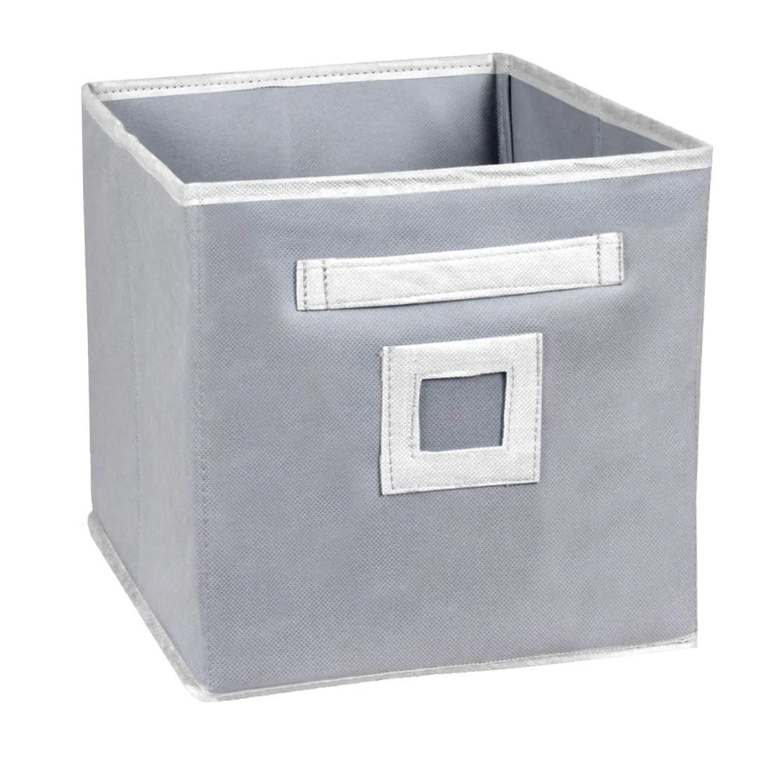 Kuber Industries Non Woven 4 Pieces Fabric Foldable Cubes Storage Box with Handle, Extra Large (Grey)-KUBMART2126, Pack of 4