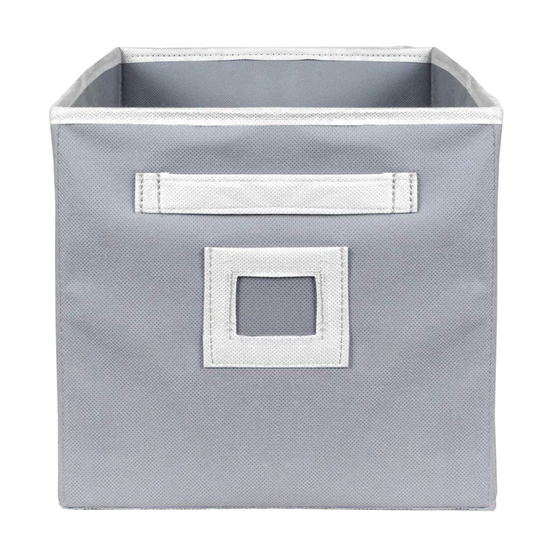 Kuber Industries Non Woven 4 Pieces Fabric Foldable Cubes Storage Box with Handle, Extra Large (Grey)-KUBMART2126, Pack of 4