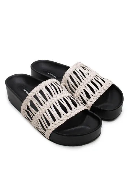 La Tribe - Lou Platform Slide, Mist/ Black