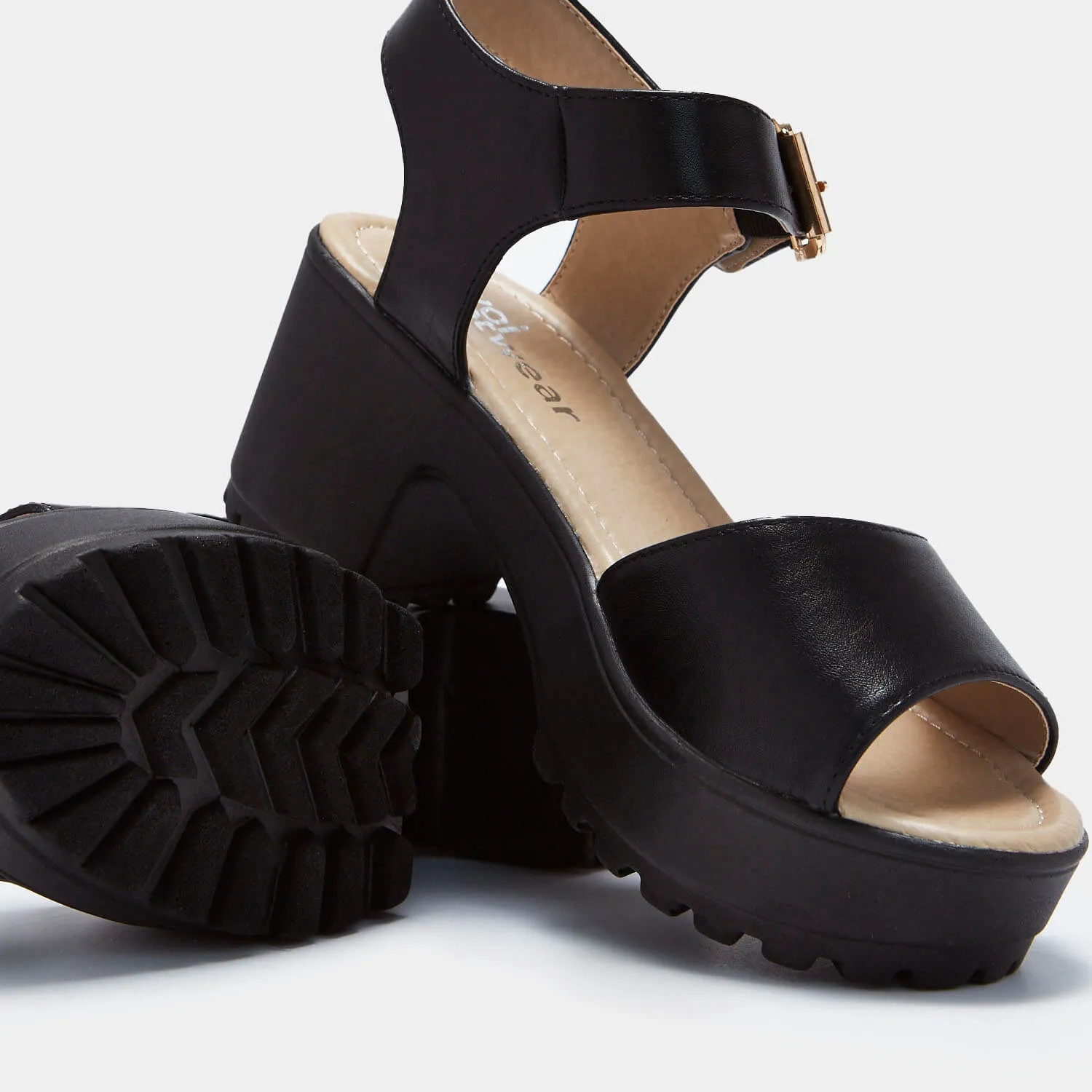 LOR Black Chunky Sandals