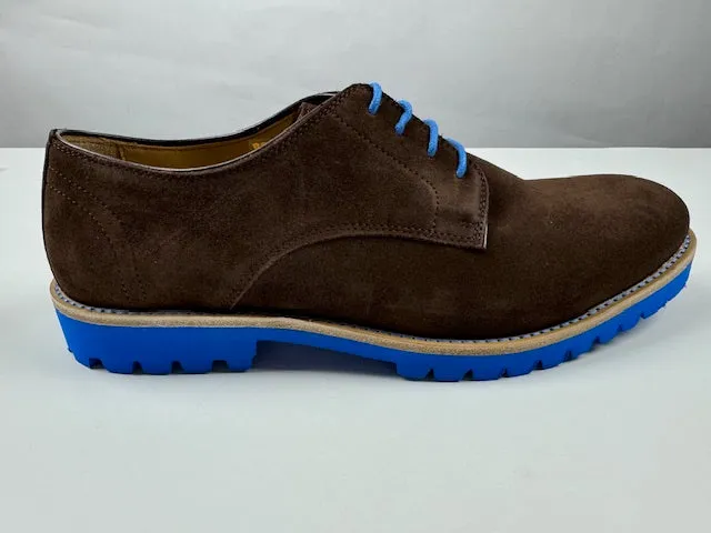 Mens Brown & Blue Derby Dress Shoes