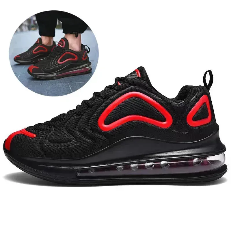 Men's Fashion Outfit  Sneakers Air Cushion Outdoor Breathable  Lace-up Sneakers Running Sports Shoes