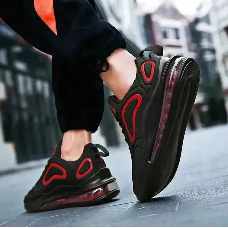 Men's Fashion Outfit  Sneakers Air Cushion Outdoor Breathable  Lace-up Sneakers Running Sports Shoes