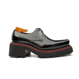 Men's Patent Leather Derby Shoes with Chunky Sole