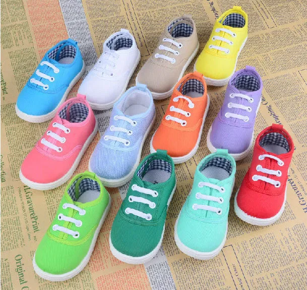 New arrival Size21~30 children shoes child sneakers baby boys sports shoes girls canvas shoes candy colors