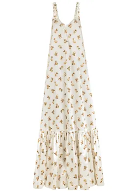 Open Back Cotton Ruffled Maxi Dress