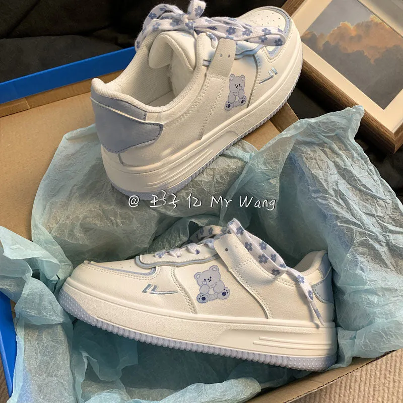 Pastel Blue Bear Sneakers