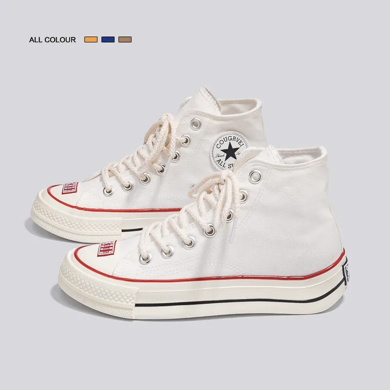 Popular Summer High Top White Canvas Shoes