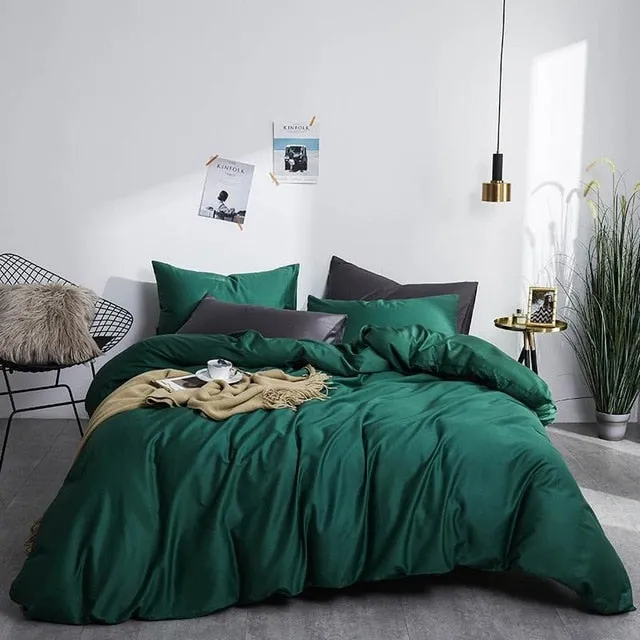 Pure Egyptian Cotton Solid Color Duvet Cover Set