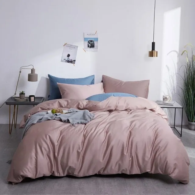 Pure Egyptian Cotton Solid Color Duvet Cover Set