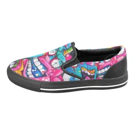 Slip-on Canvas Women's Shoes graffiti in vivid colors