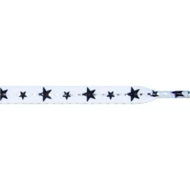 Stars Laces - Black Stars on White (1 Pair Pack) Shoelaces