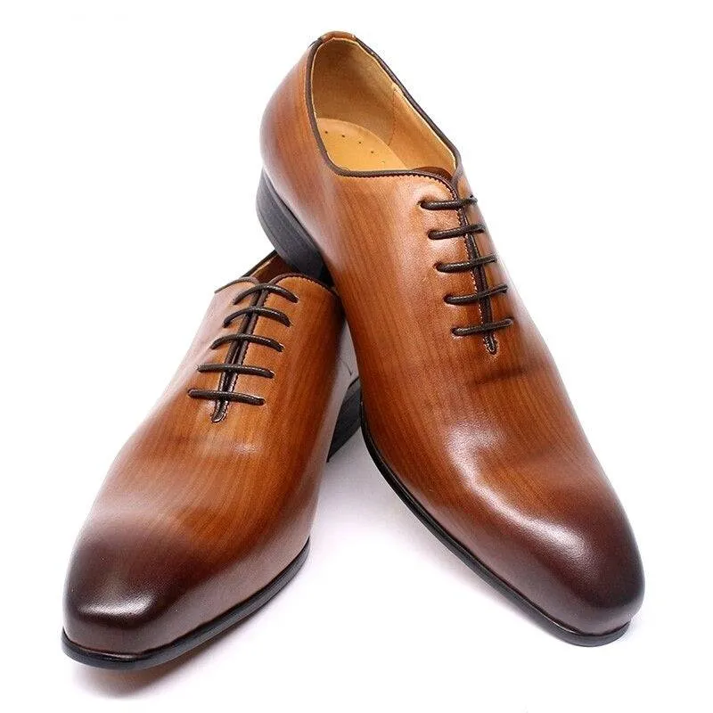 The Ardito -  Men's Elegant Leather Oxford Dress Shoes (Whole Cut)