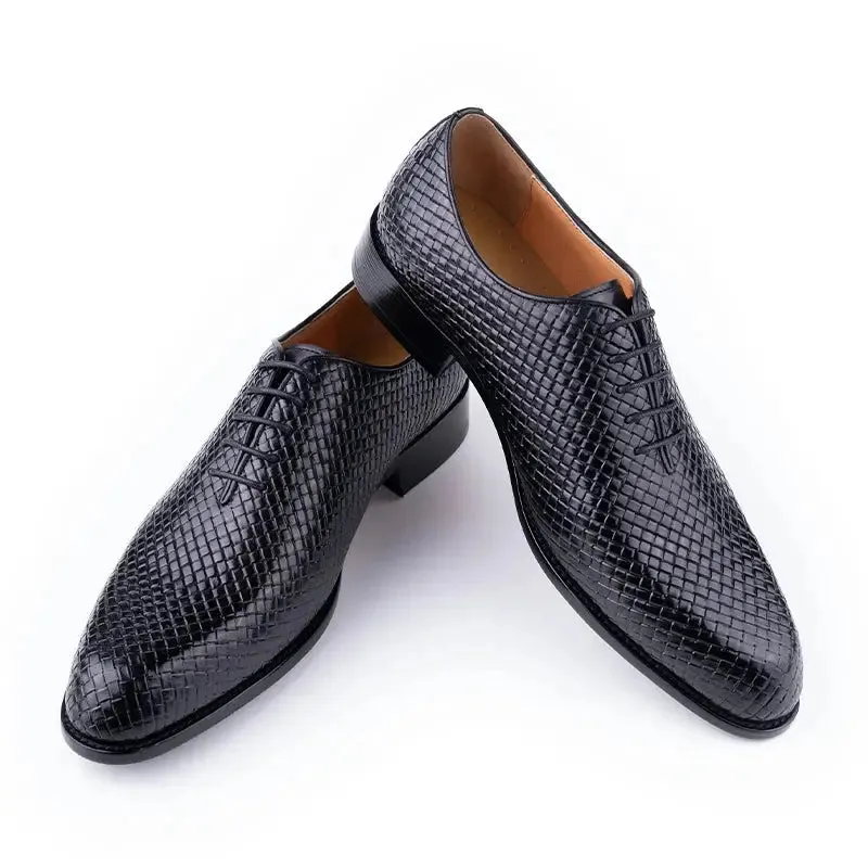 The Puntino - Animal print leather oxford shoes for men