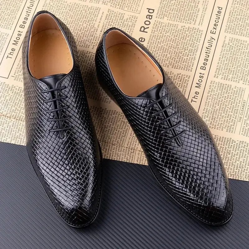 The Puntino - Animal print leather oxford shoes for men