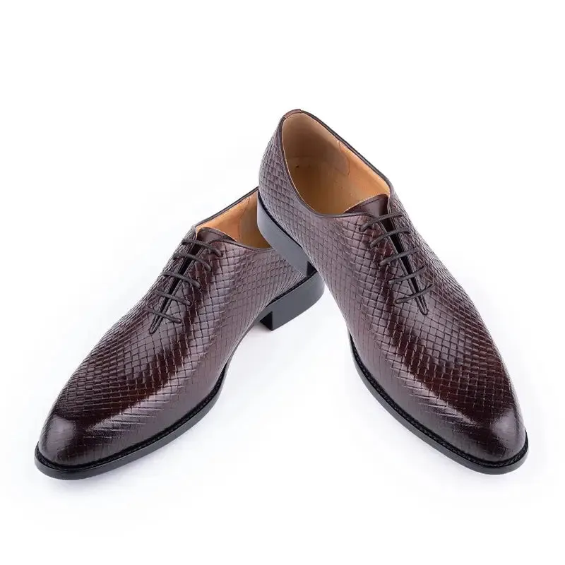 The Puntino - Animal print leather oxford shoes for men