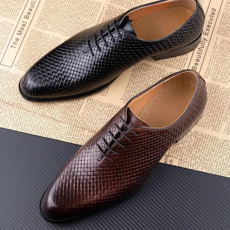 The Puntino - Animal print leather oxford shoes for men