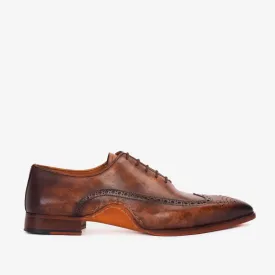 The Royal Hand Craft Brown Wingtip Oxford Men Shoe