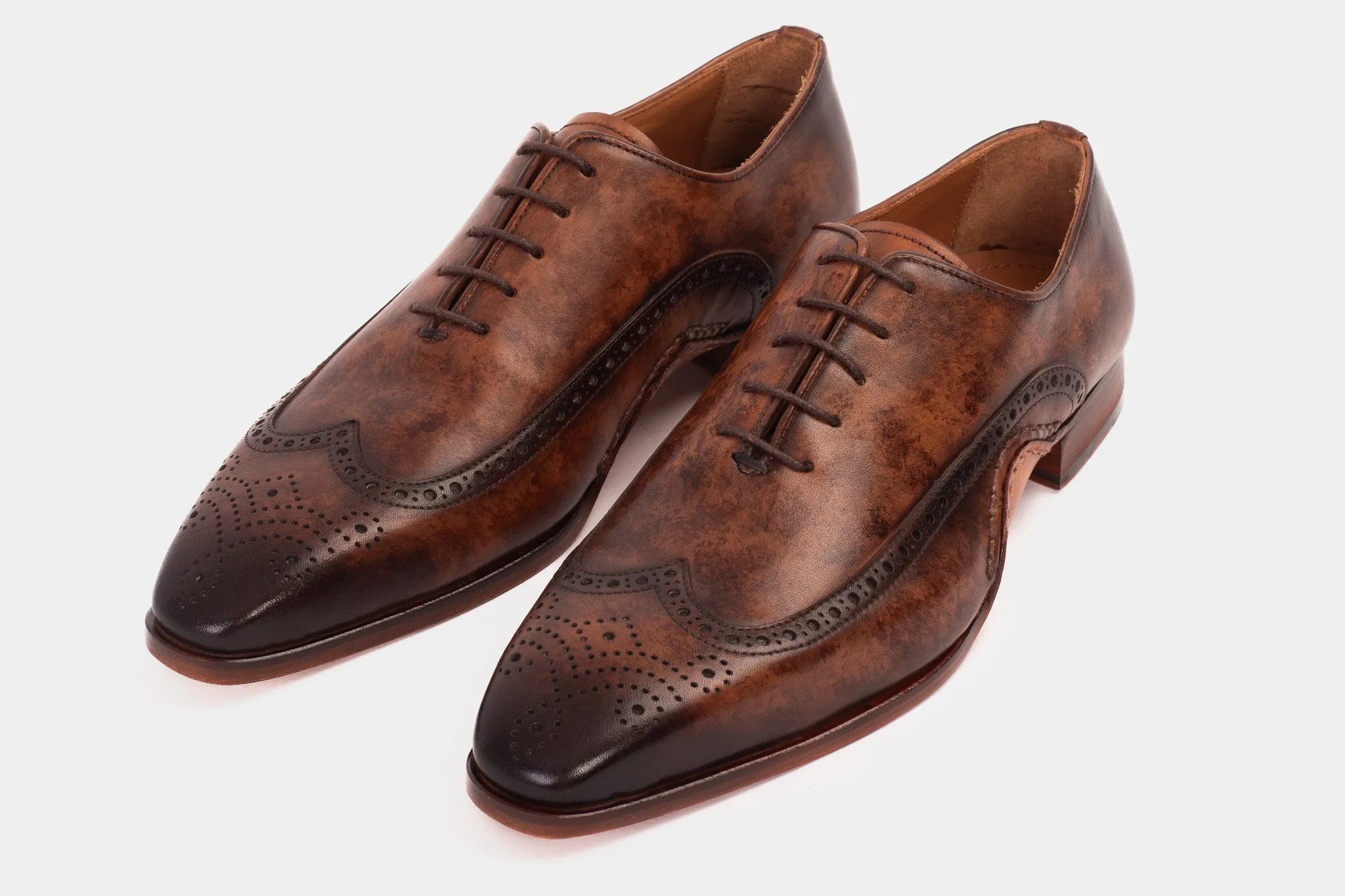 The Royal Hand Craft Brown Wingtip Oxford Men Shoe