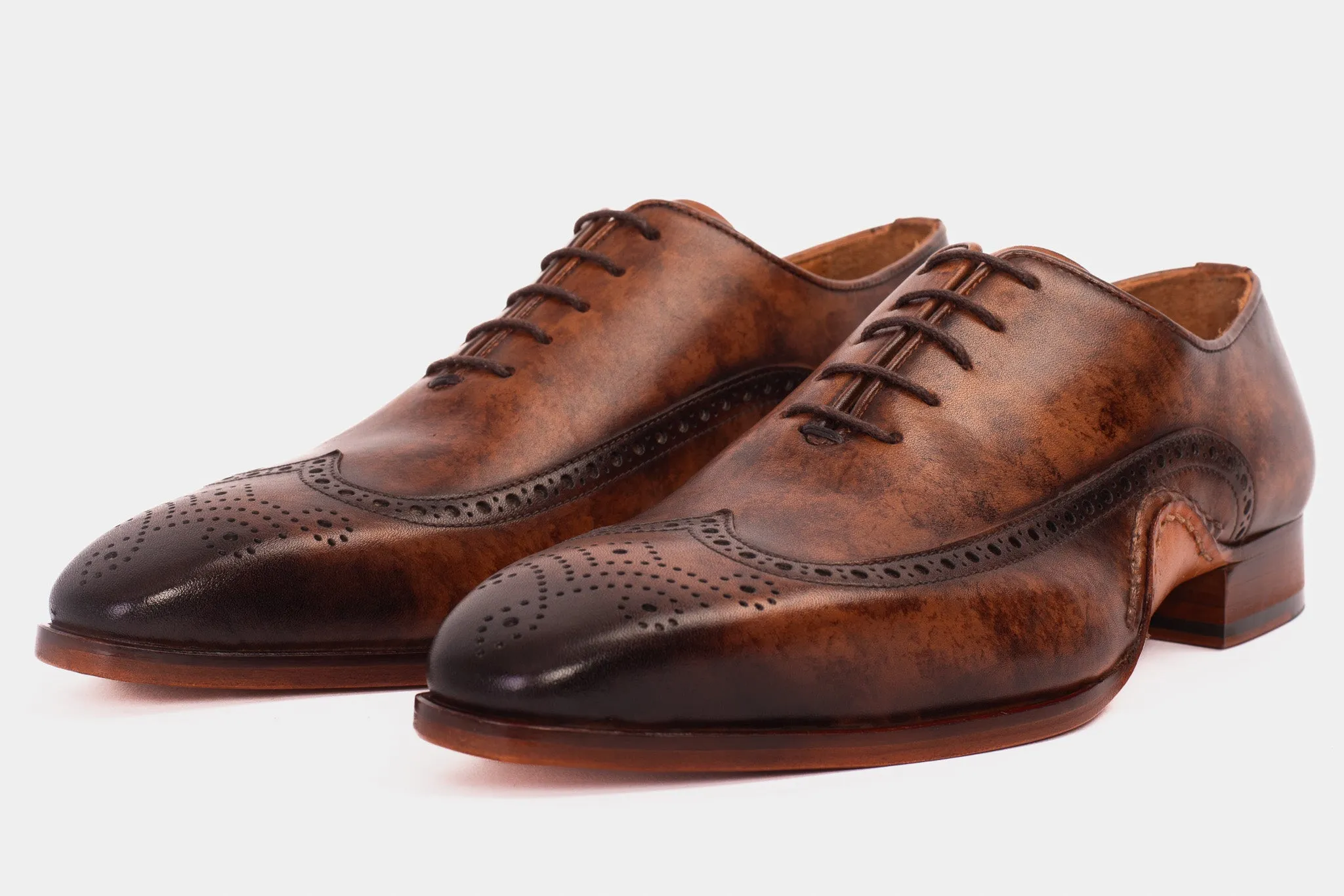 The Royal Hand Craft Brown Wingtip Oxford Men Shoe