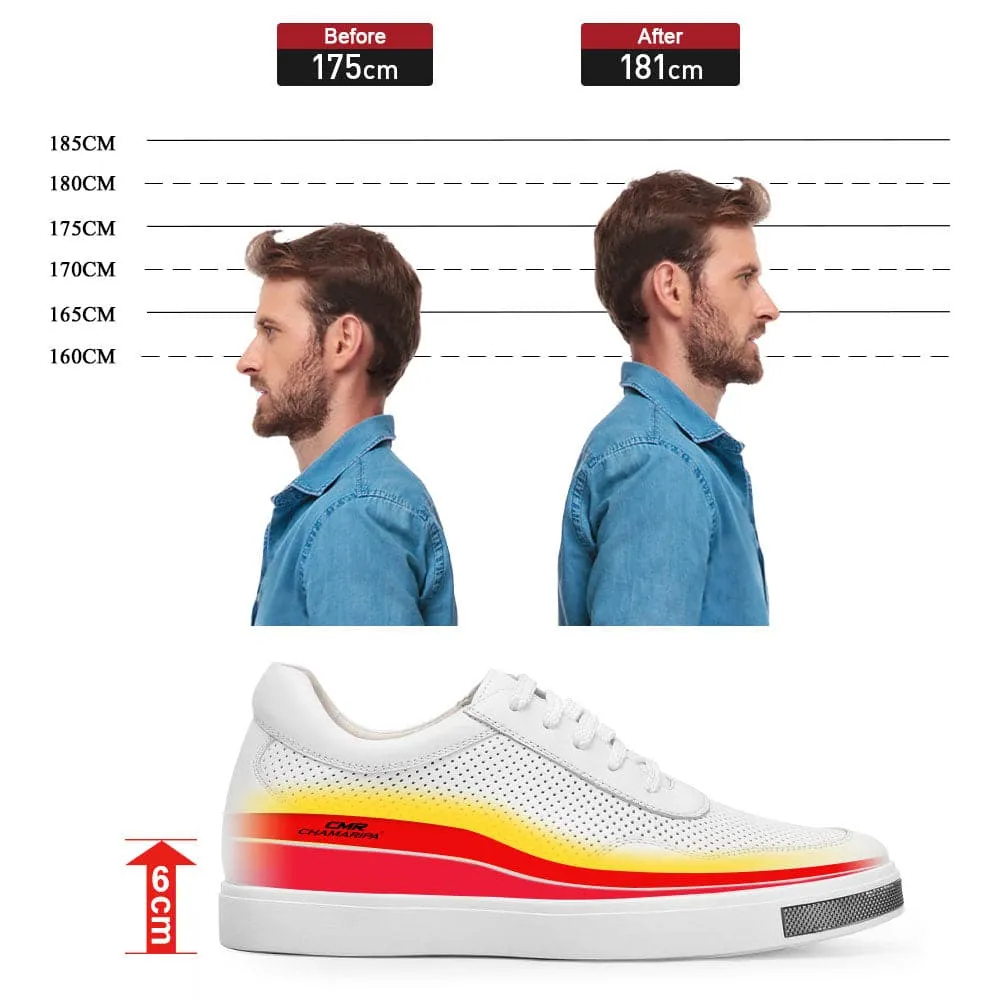 This item only ships to Europe - 6 CM / 2.36 Inches CMR CHAMARIPA Breathable Height Increasing Shoes Casual Men Taller Shoes