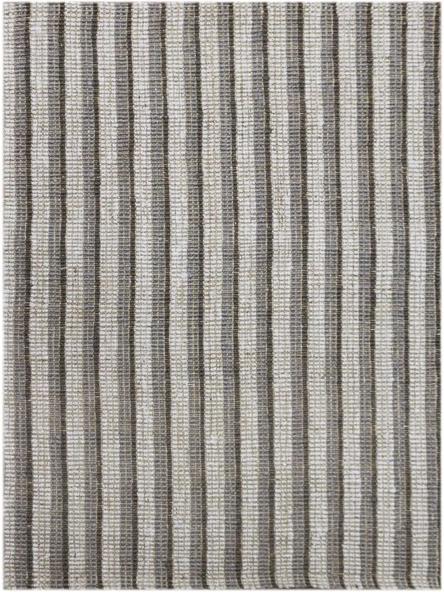 Tropics Striped Gray Hand-Woven Rug 2'3"x8'