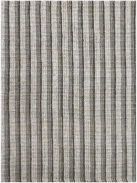 Tropics Striped Gray Hand-Woven Rug 2'3"x8'