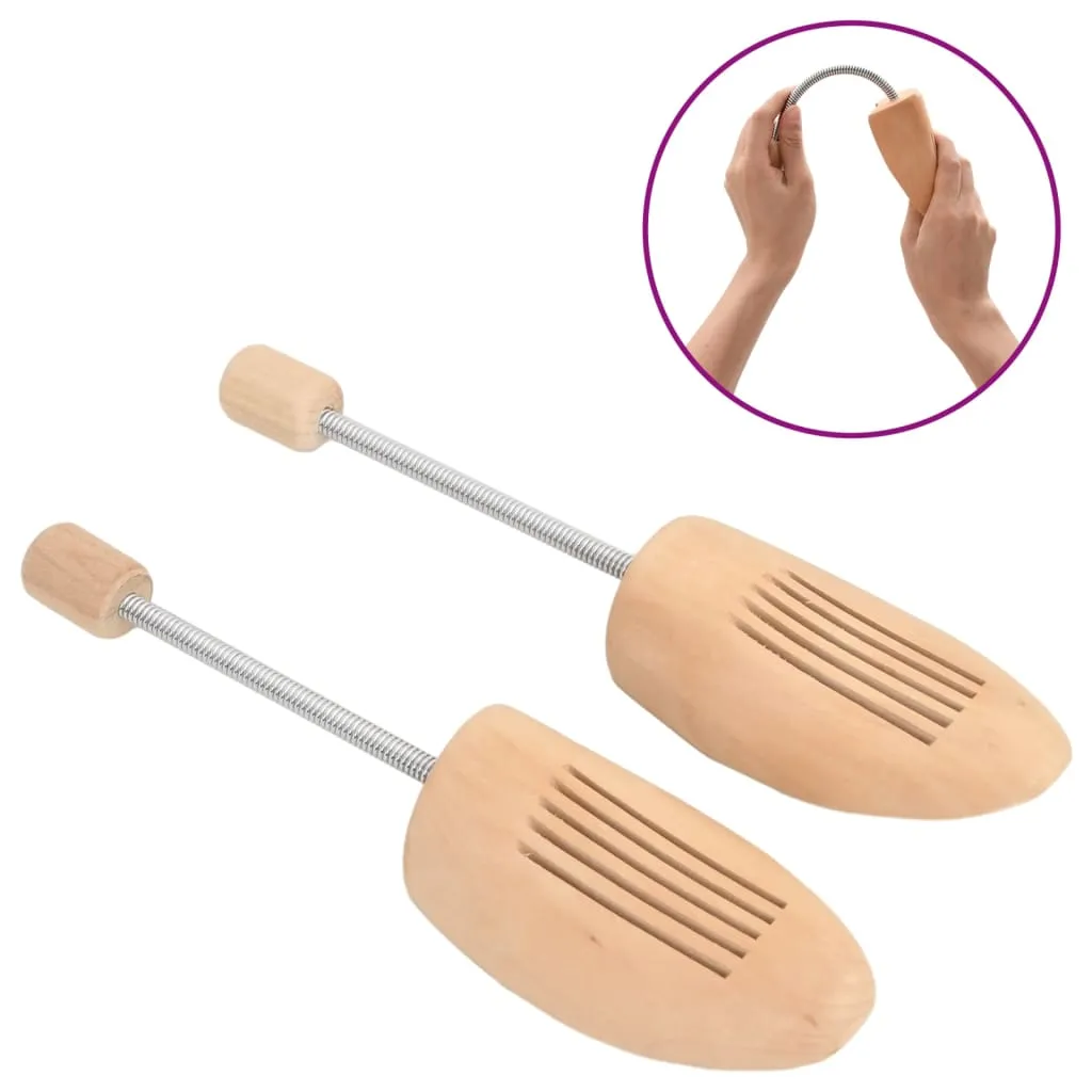 vidaXL Shoe Trees 2 Pairs EU 35-38 Solid Wood Lotus