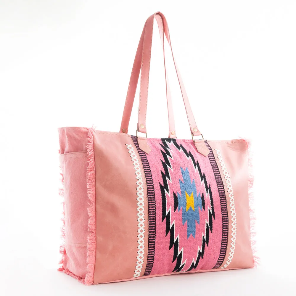 Wagon Trails Weekender Bag in Pink