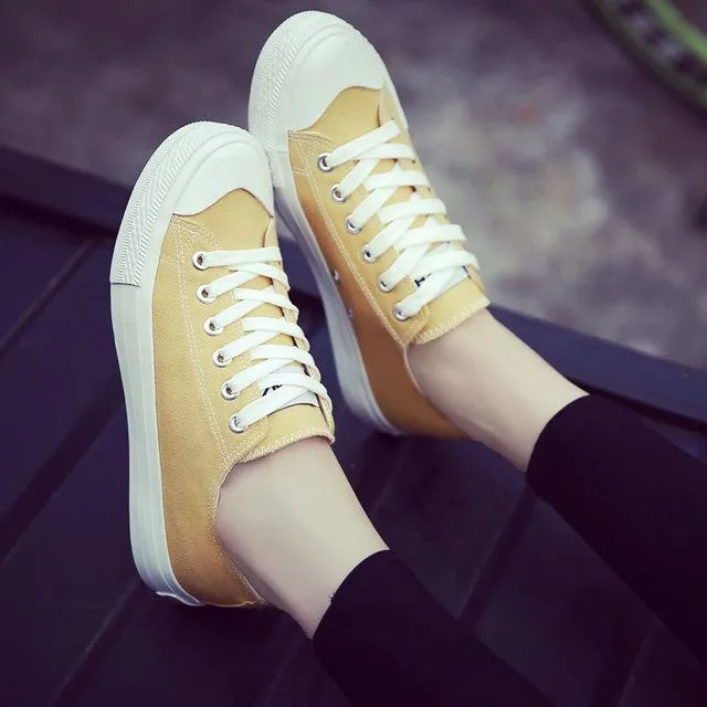 Women shoes 2018 new white canvas shoes