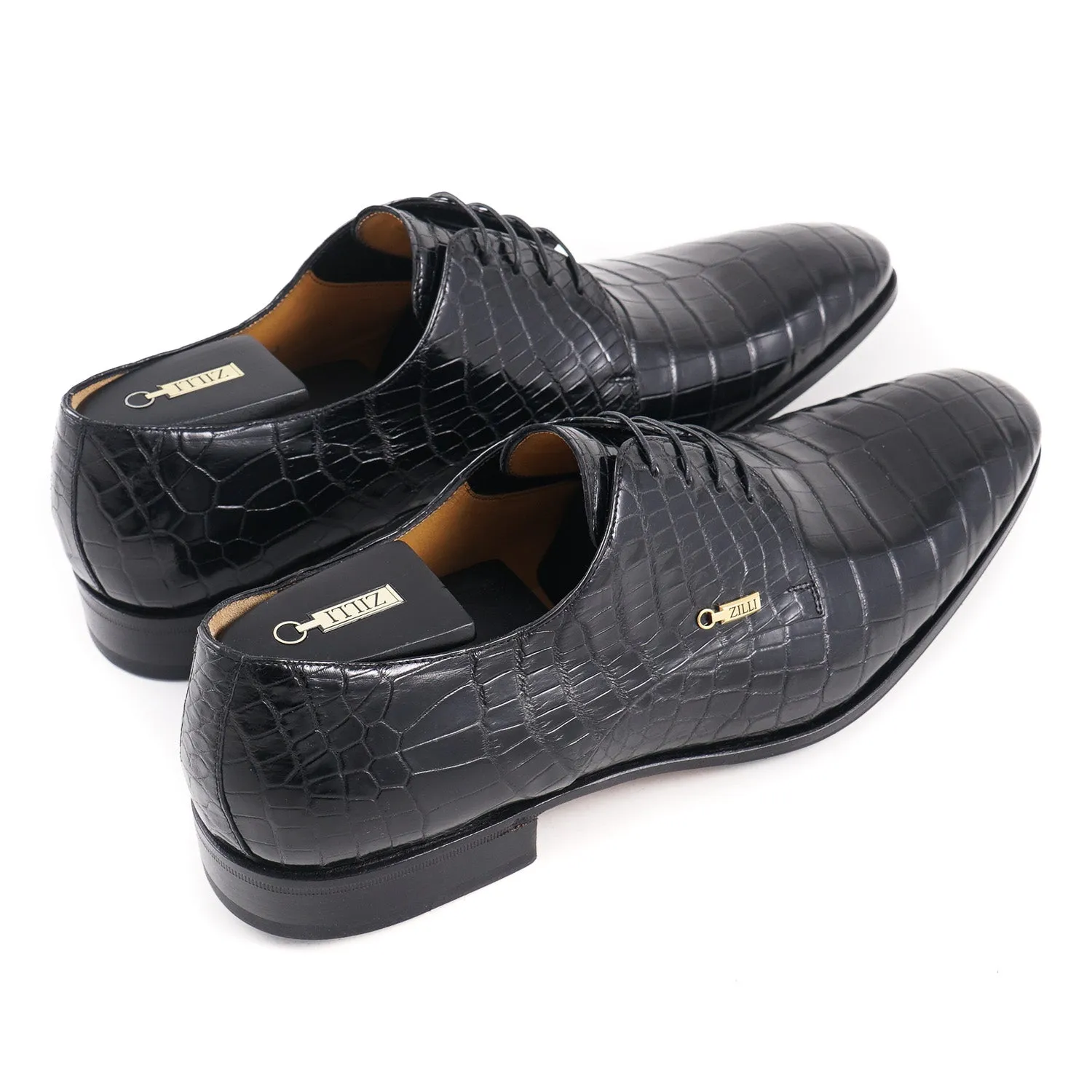 Zilli Black Full Crocodile Derby