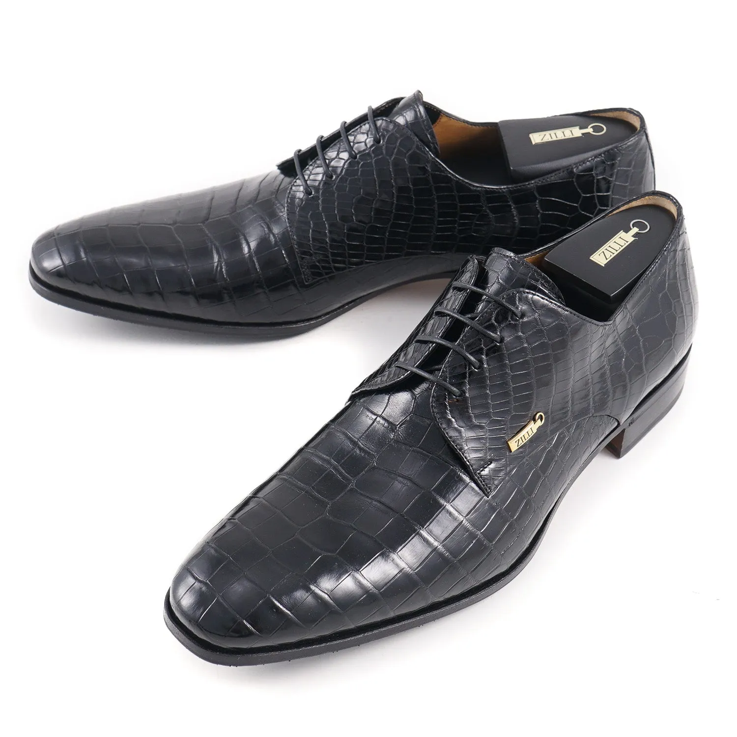 Zilli Black Full Crocodile Derby