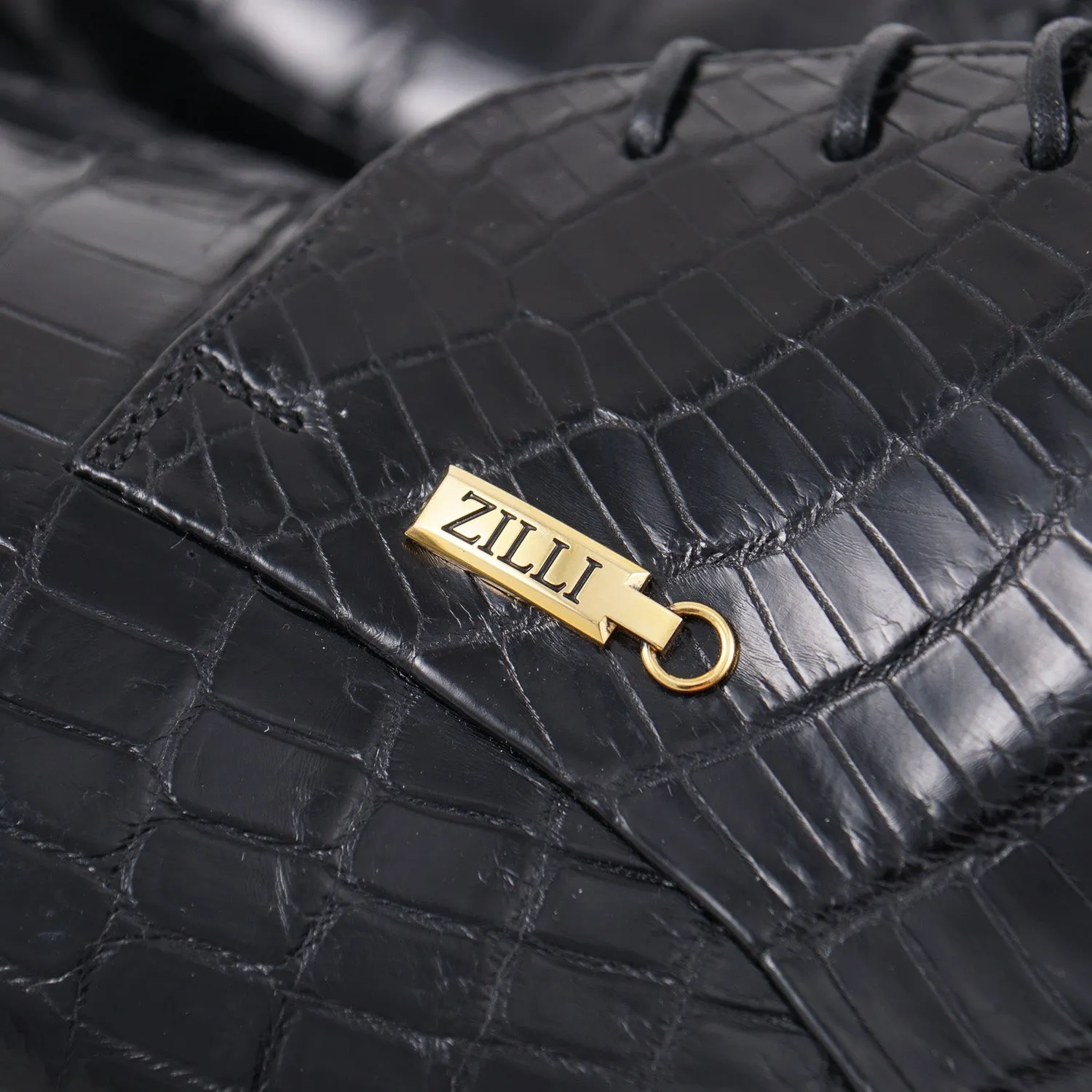 Zilli Black Full Crocodile Derby