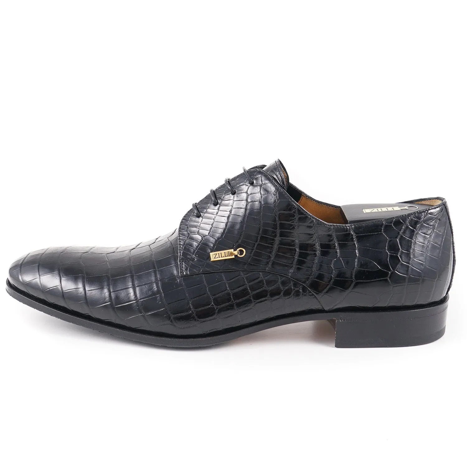 Zilli Black Full Crocodile Derby